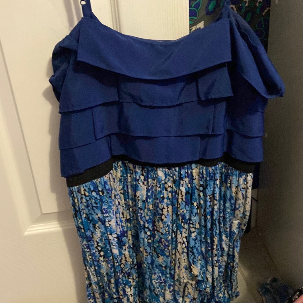 Blue patterned dress size Large